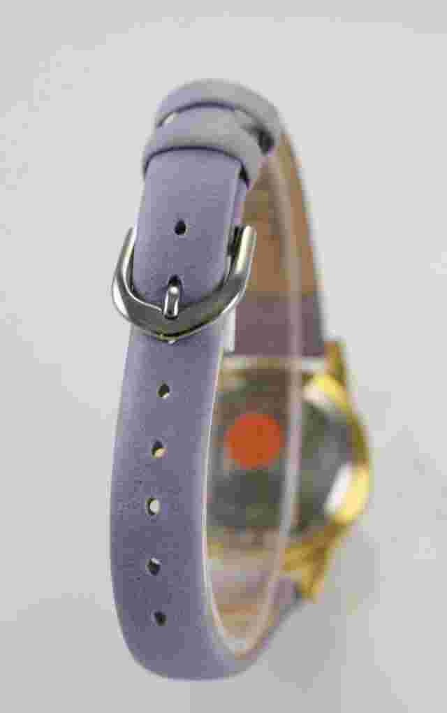 Times Square Watch Womens Gray Battery Lavender Leather Water Resistant Quartz