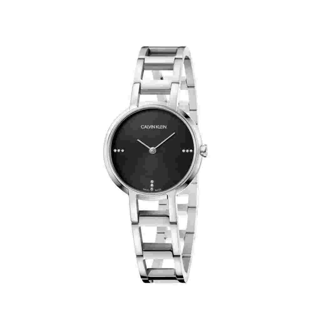 Womens Wristwatch CK CALVIN KLEIN CHEER K8N2314S Steel Black Diamonds SWISS MADE