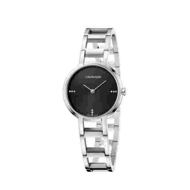 Womens Wristwatch CK CALVIN KLEIN CHEER K8N2314S Steel Black Diamonds SWISS MADE