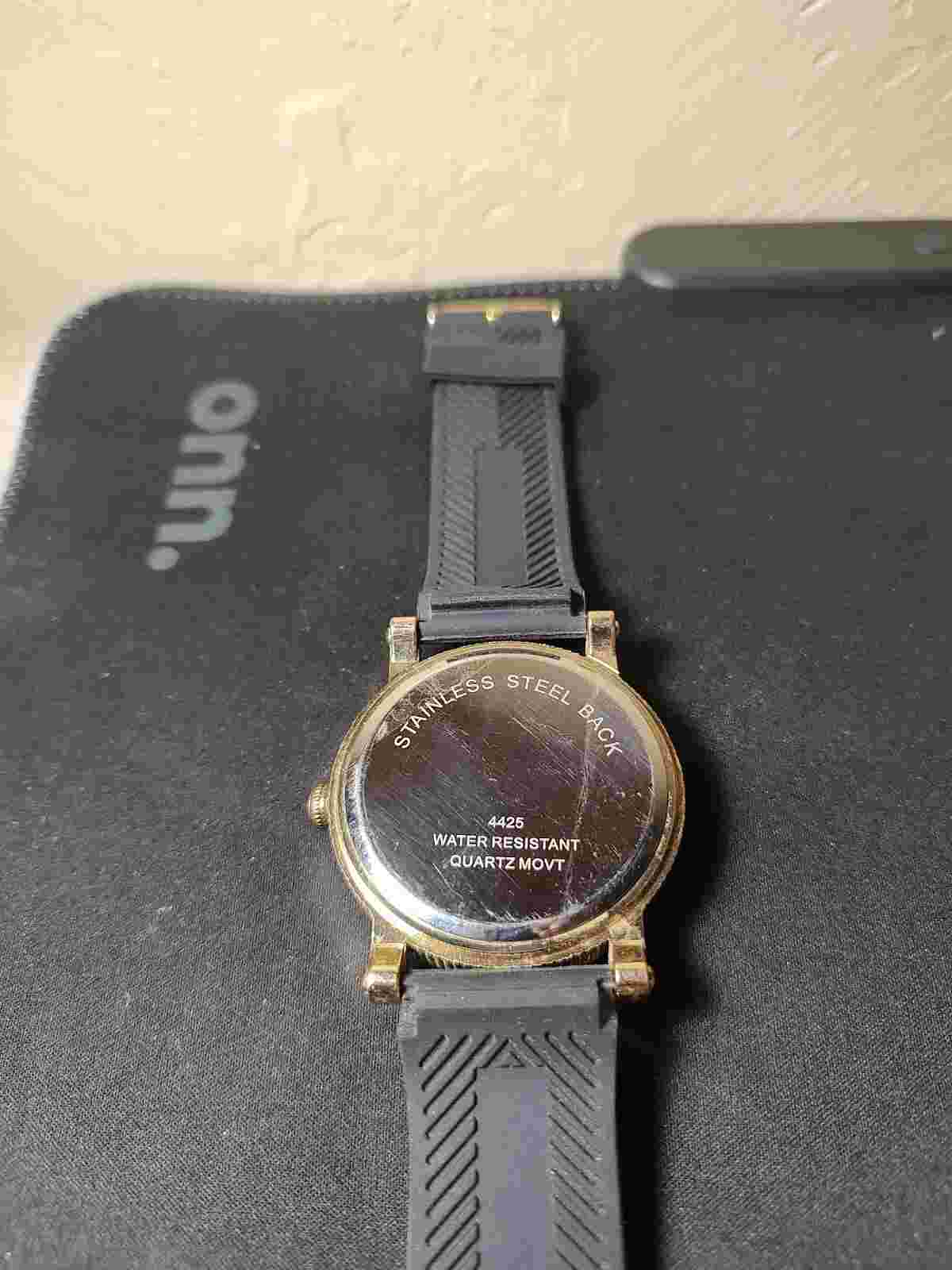 Milano Expressions Men’s Quartz Movt Watch,  Black/Gold  Tone. 1.9 Inches R1