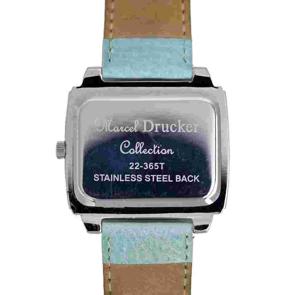 Marcel Drucker Quartz Ladies XL Blue Genuine Leather MOP Dial