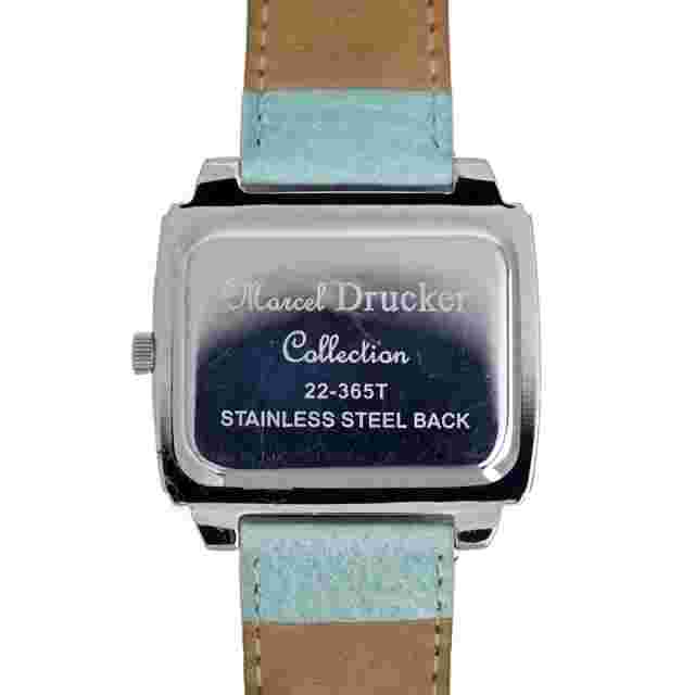 Marcel Drucker Quartz Ladies XL Blue Genuine Leather MOP Dial