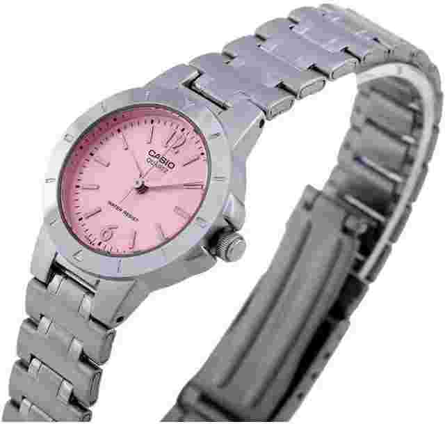 Casio LTP-1177A-4A1 Pink Dial Analog Womens Watch LTP-1177 Stainless Steel New