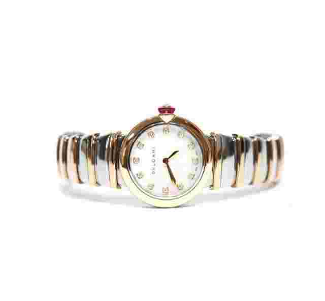 Bulgari 12P 28MM Dia Comb Mother-of-Pearl Watch LUP28SG 7227187205