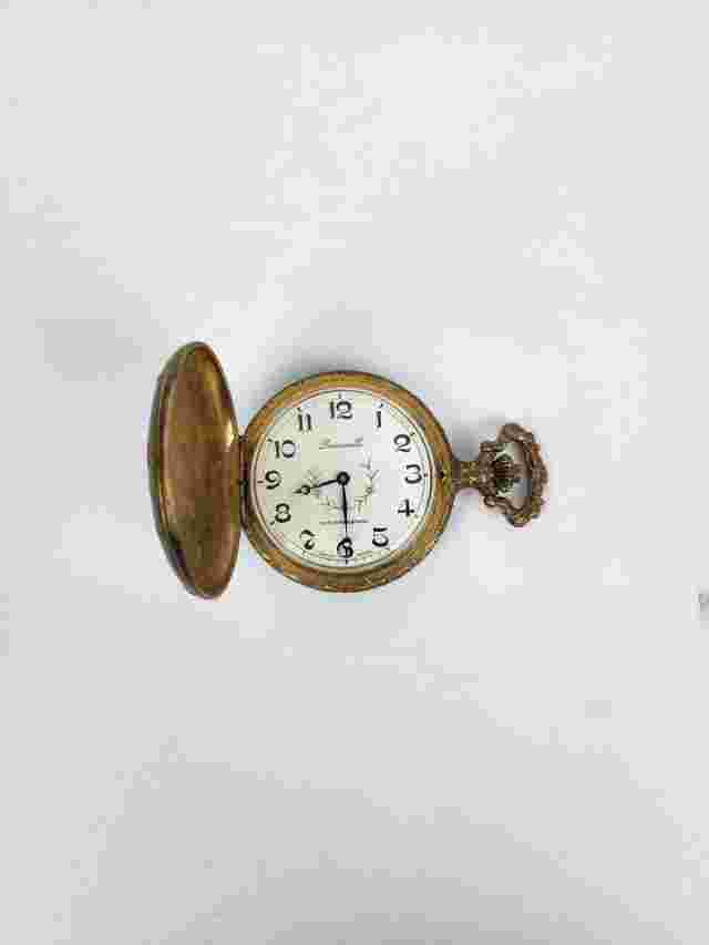 Vintage Deauville Pocket Watch Boat Fishing Scene Manual Wind Swiss Made Untestd