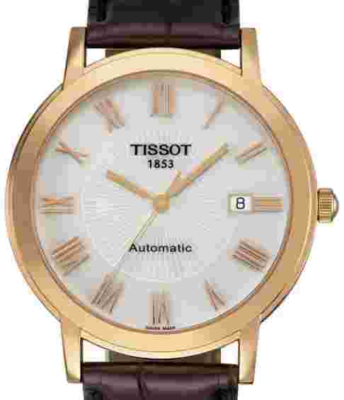 Tissot Men's Leather Strap 18k Rose Gold Watch Mo"p T71846273