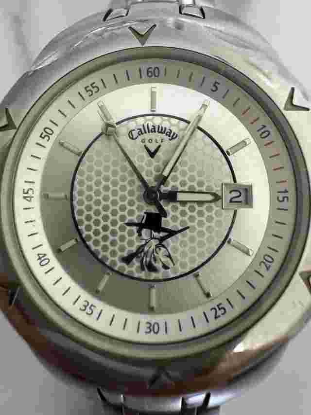 Callaway Golf Men's Quartz Watch Silver Tone Golf Dial Stainless Steel  Band