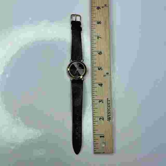 E Becora Timewear V4020 Japan Qm640 Gold Black Lizard Stainless Untested