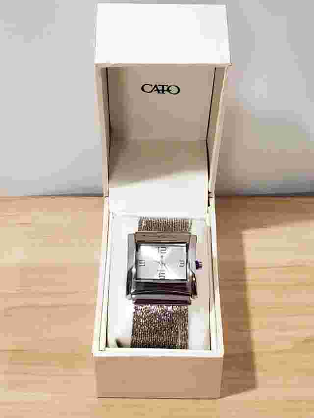 Silver Tone Multi-Strand Wrist Watch Bracelet Square Case Metal Band Cato NOB