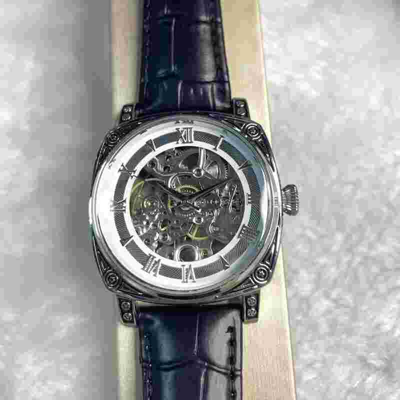 TEVISE Men's Skeleton Hollow Luminous Tourbillon Automatic Mechanical Wristwatch