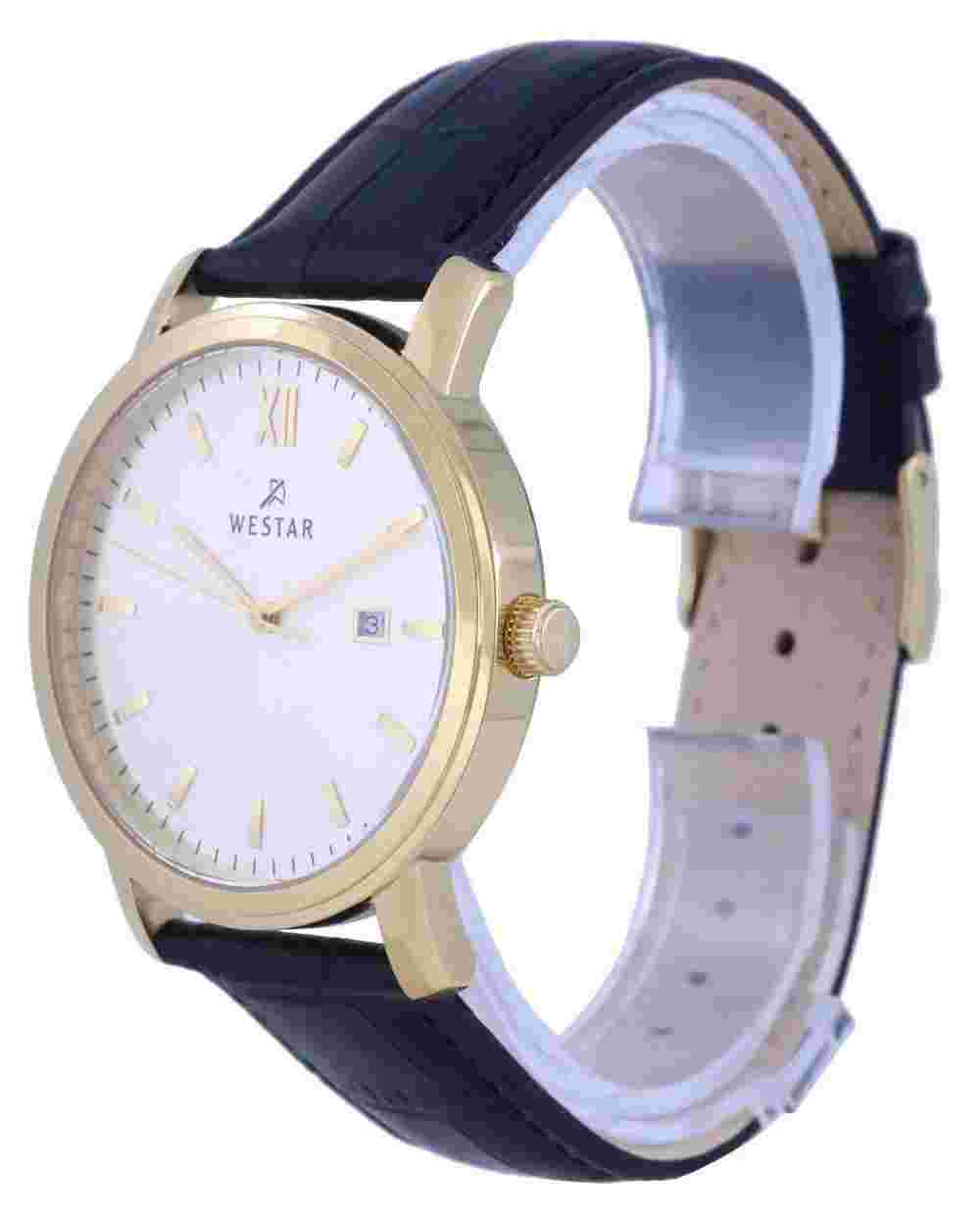 Westar Silver Dial Leather Strap Quartz 50244 GPN 102 Men's Watch