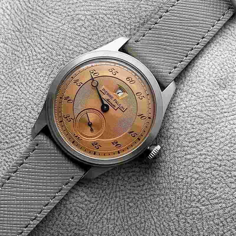 NEW - 38mm Pierre Paulin Jumping Hour Automatic St17 Salmon Dial Watch