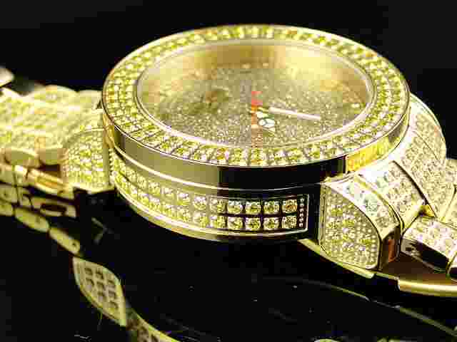 Mens New Canary Iced Bezel Khronos Jojino Joe Rodeo Genuine Diamond Watch