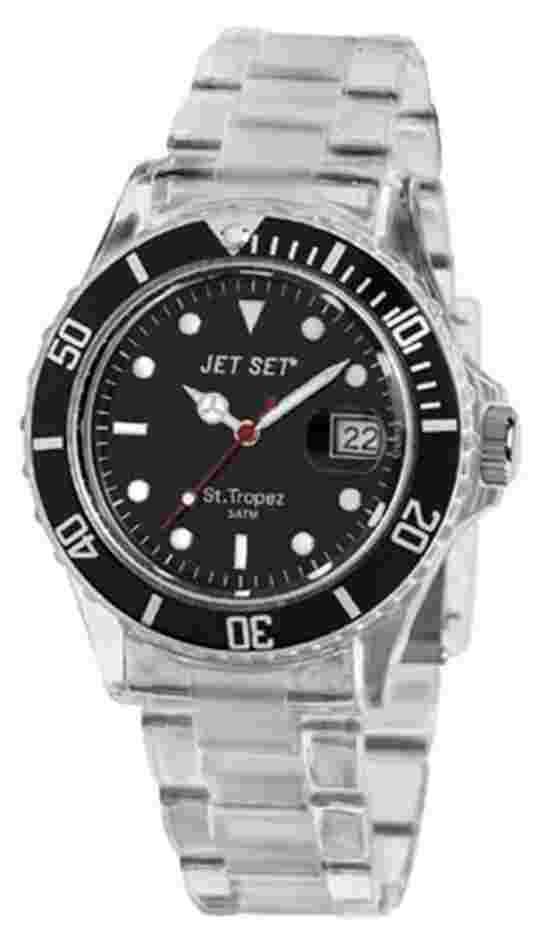 Jet Set Transparent Polycarbonate Watch New Battery Enclosed New #069