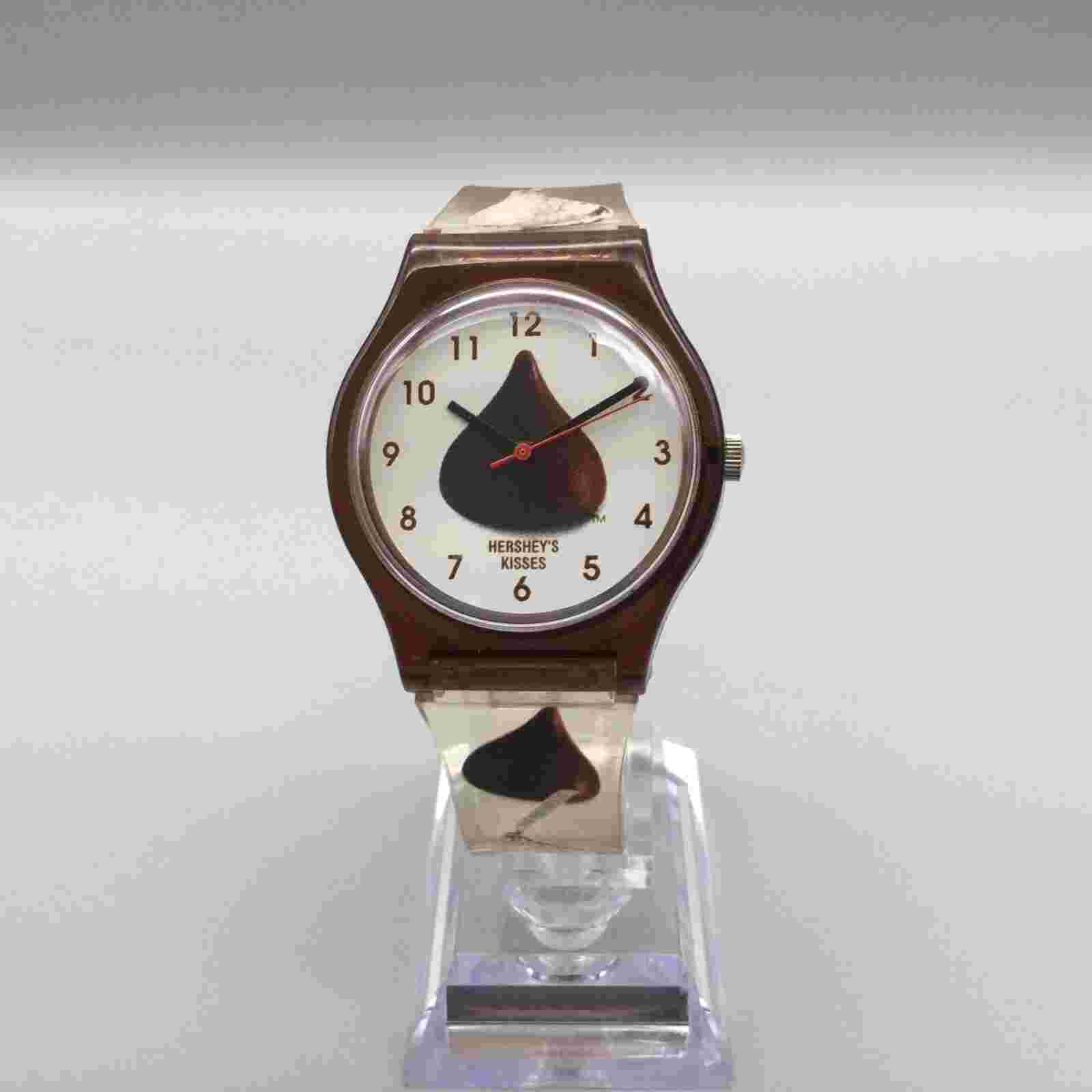 Vtg Hershey's Kisses Watch Women 35mm 1996 Brown Clear Band New Battery