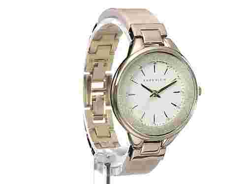 Annie Klein Women's Swarovski Pink and Gold Shimmer Bangle Watch 1408lplp