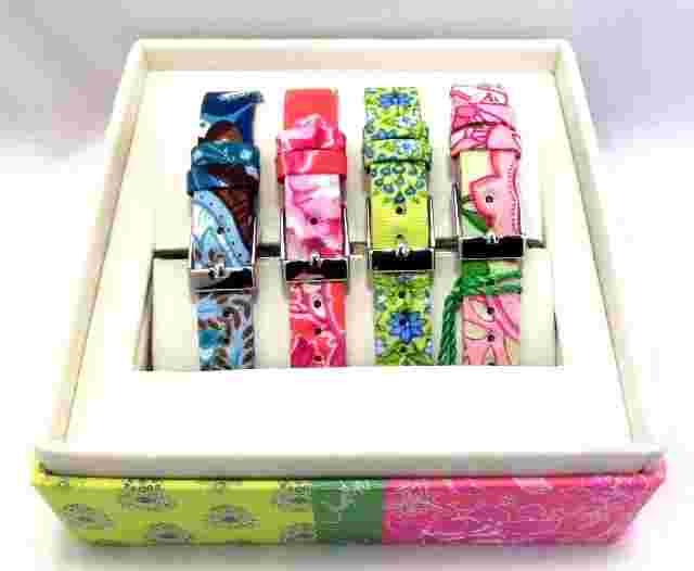 Vera Bradley Watch Set Java Blue Petal Pink Citrus Hope Toile 2006 New Gift Box