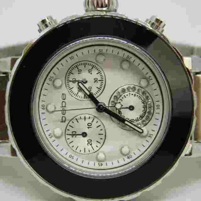bebe Silver Tone Quartz Analog Women's Watch Sz. 7 3/4" New Battery
