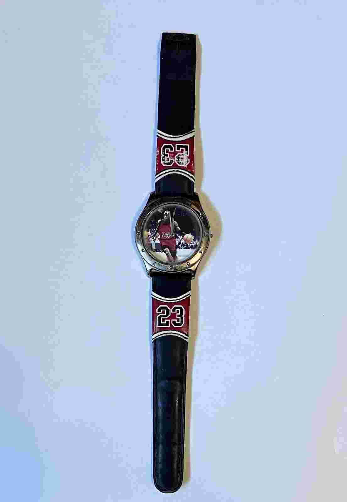 Vintage Michael Jordan Chicago Bulls 23 Watch Black Red - operating cond. unk -