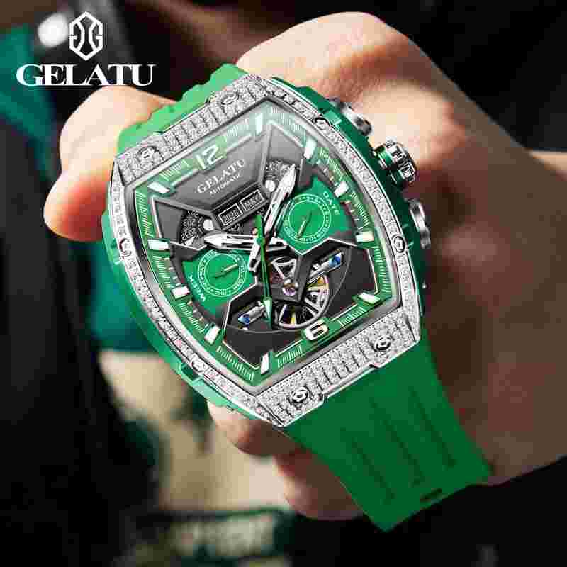 Barrel type, tourbillon, mechanical watch, waterproof, luminous, fashion, watch