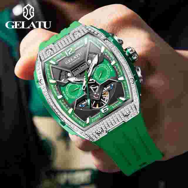 Barrel type, tourbillon, mechanical watch, waterproof, luminous, fashion, watch