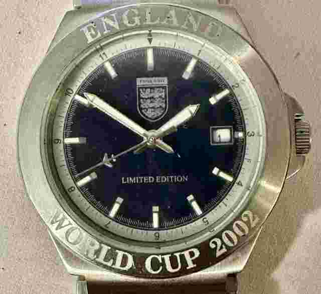 LTD Edition KLAUS KOBEC Men’s ENGLAND WORLD CUP 2002 Watch-Full Working Order