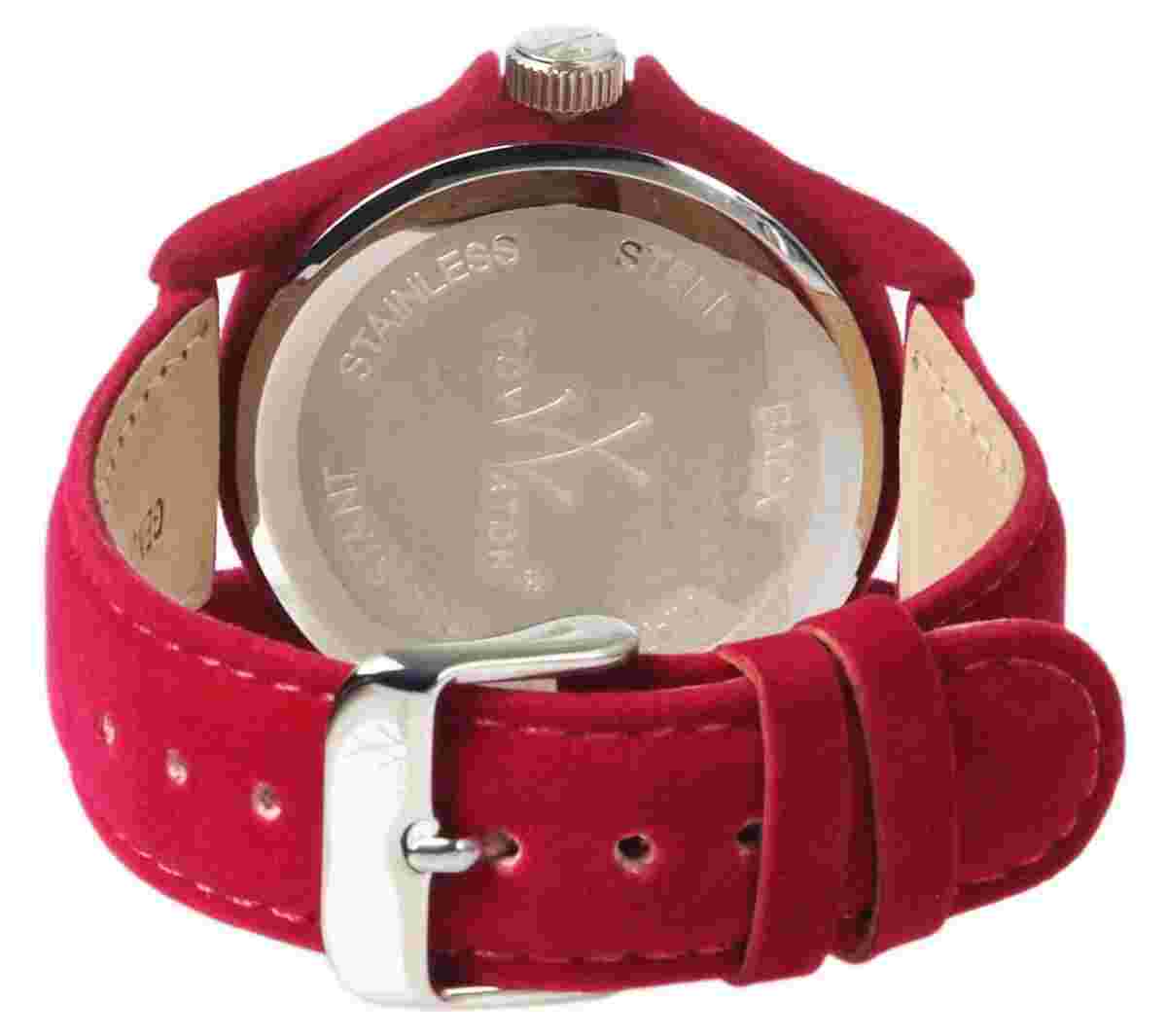 Pe03ps Women's Fuchsia Dial Fuchsia Velvet/Genuine Leather Watch