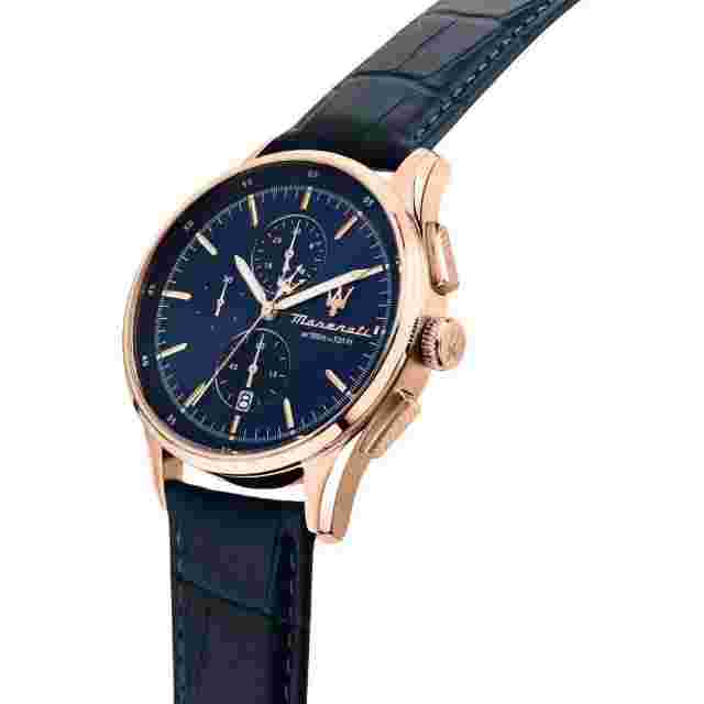 Maserati Sorpasso Blue Chronograph Leather Men Watch R8871624009