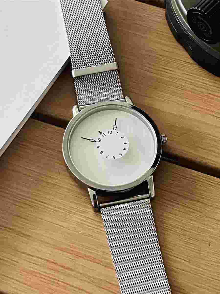PAIDU Fashion Quartz Wrist Watch Simple Designer Net Mesh Band Unisex Gift Forma
