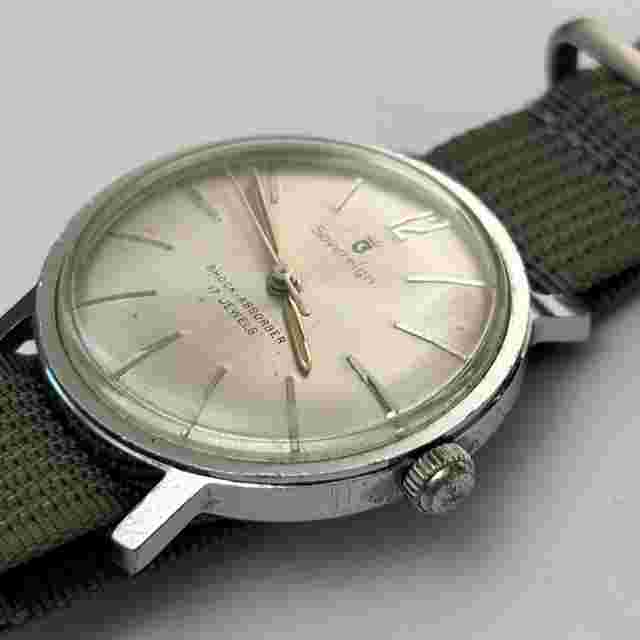 Vintage SOVEREIGN MEN'S WATCH 17j 34mm Silver Tone Open Thru Back - Runs