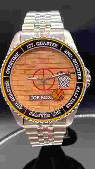 Vtg JOE BOXER Basketball Rotating Ball Dial Mens Watch First Quarter NEW BATTERY