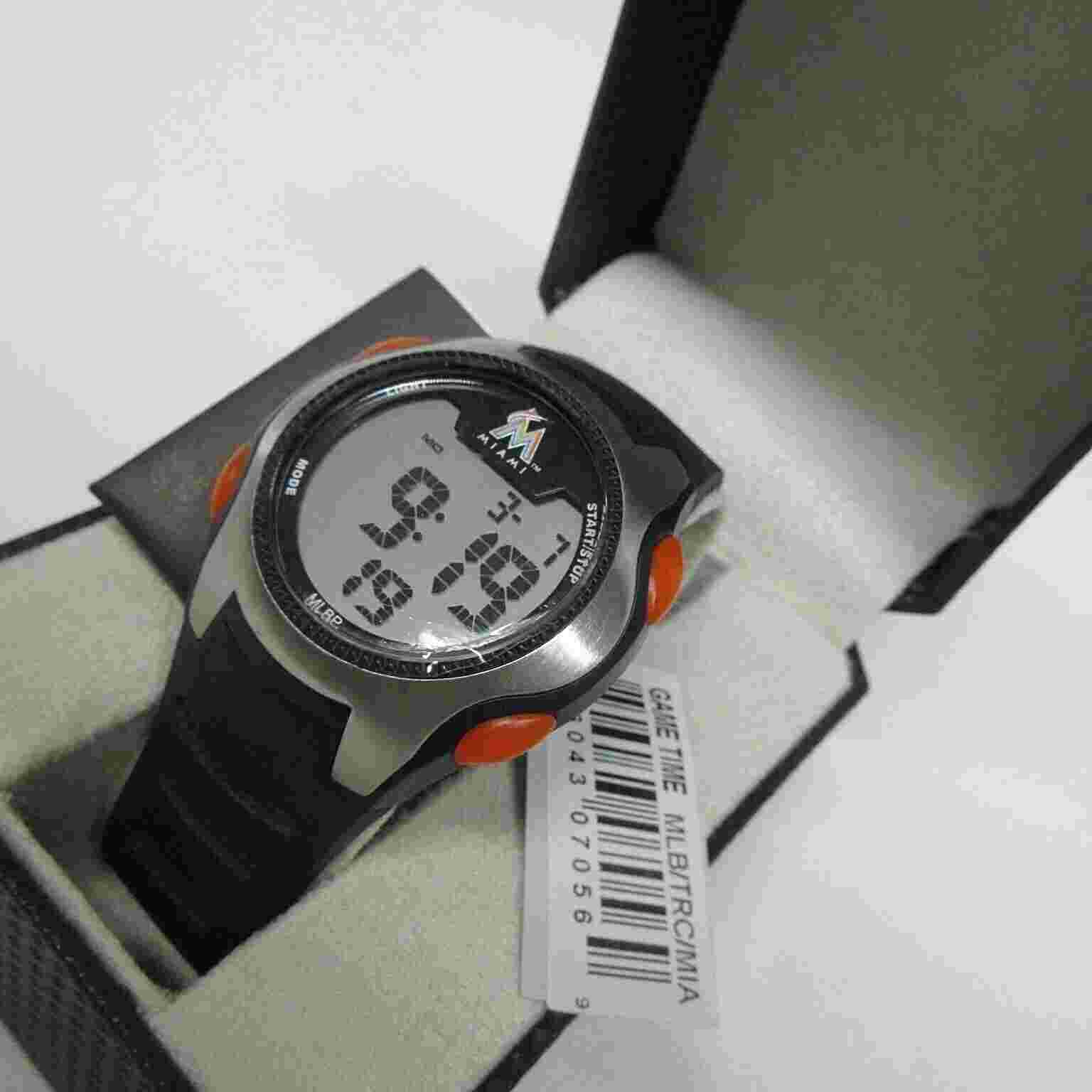 NWT MEN MIAMI MARLINS DIGITAL WATCH MLB FAN GAMETIME NEW IN BOX NIB GIFT