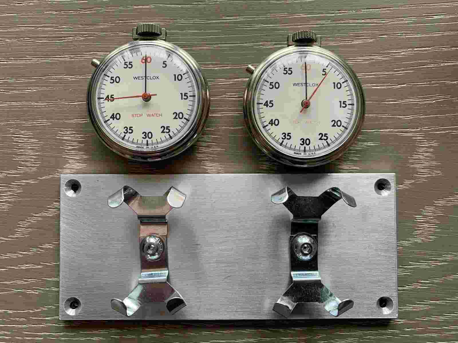 Vintage American Westclox Stopwatch Set on Dash Panel Dashboard Rally Timer