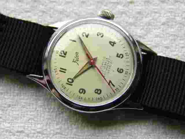 MEN'S WWII period FELCA Automatic by F Schluep MILITARY STYLE WRISTWATCH
