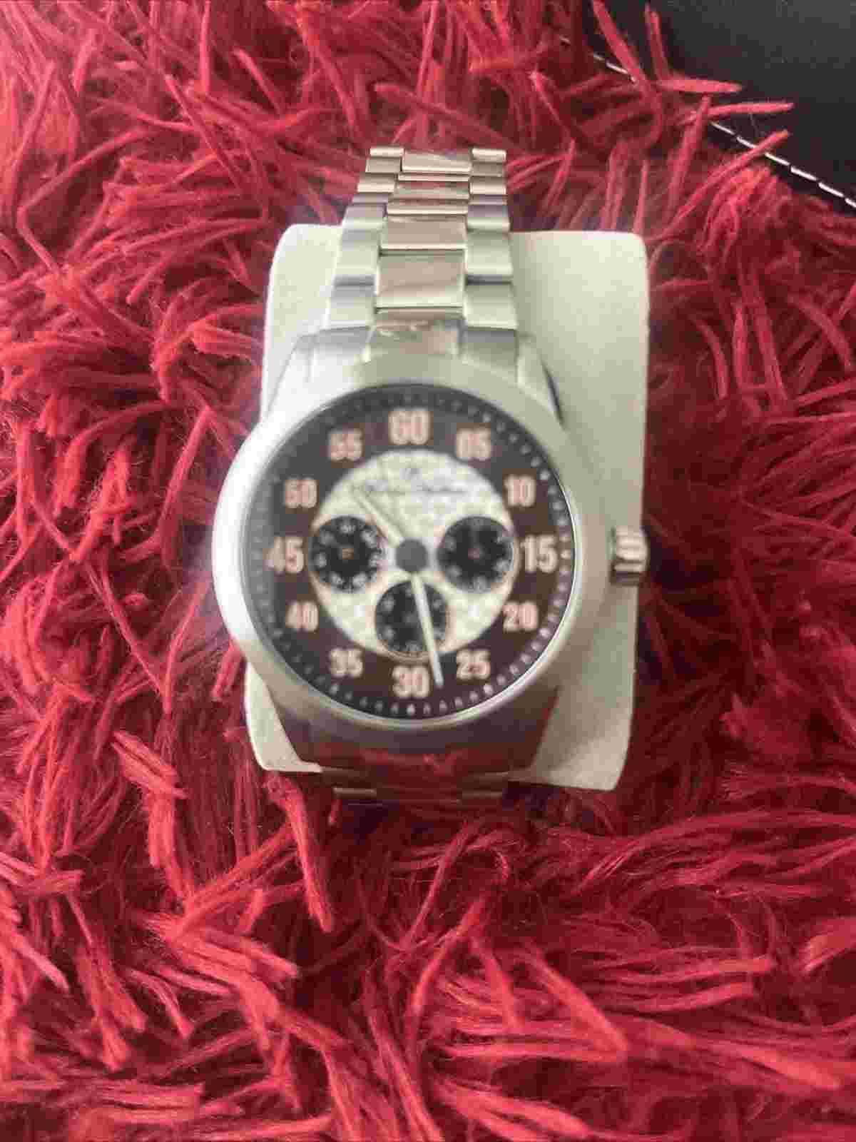 Charles Hutton Crewe Oxblood Red Rose Gold Accents VH63 Multifunction Quartz SS