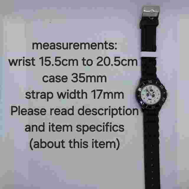 Tikkers Football Watch Black Silicone Strap Rotating Bezel Easy Read Working