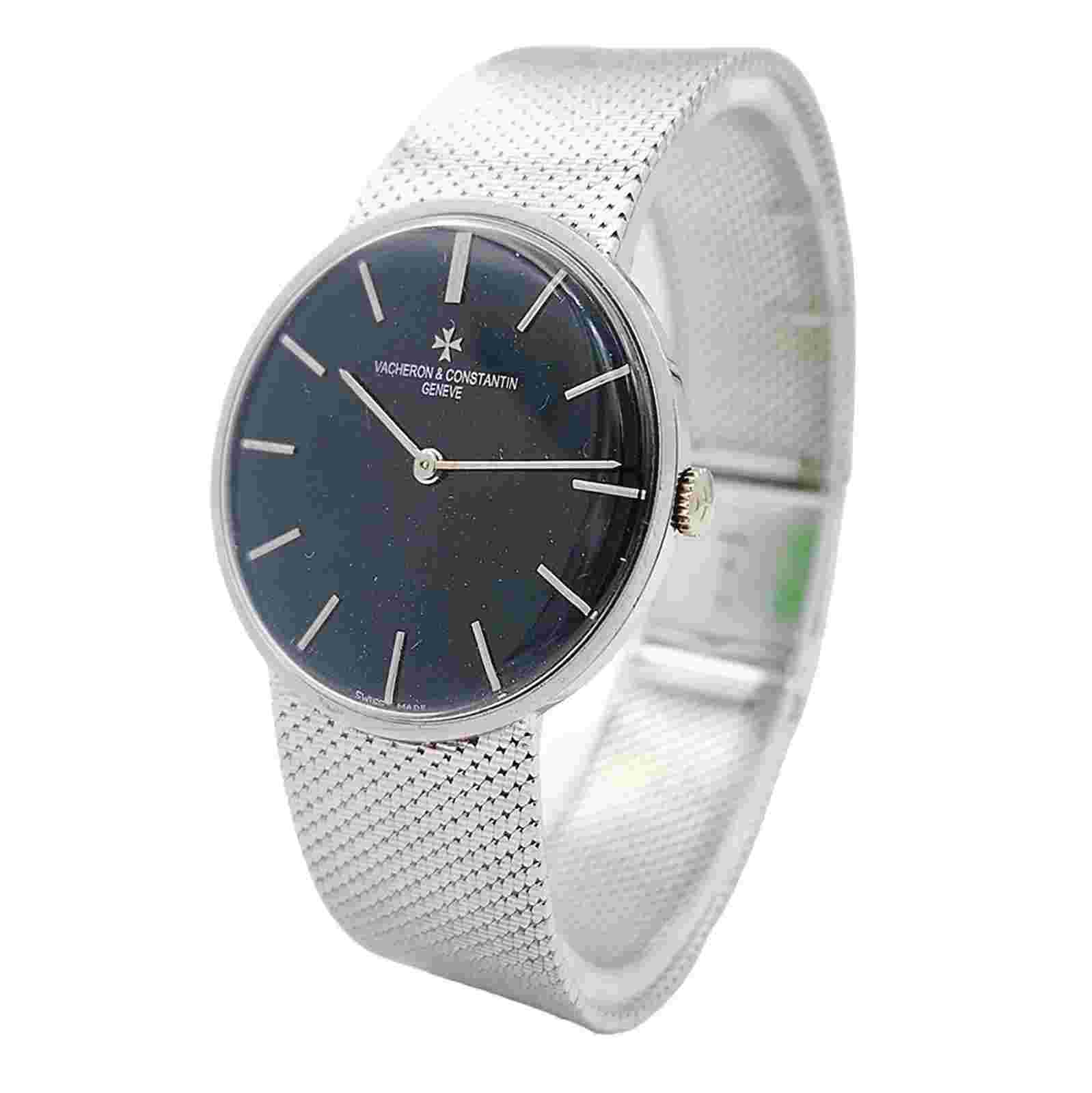 1970'S Men's Vacheron & Constantin 33mm Vintage Solid 18K White Gold Wristwatch.