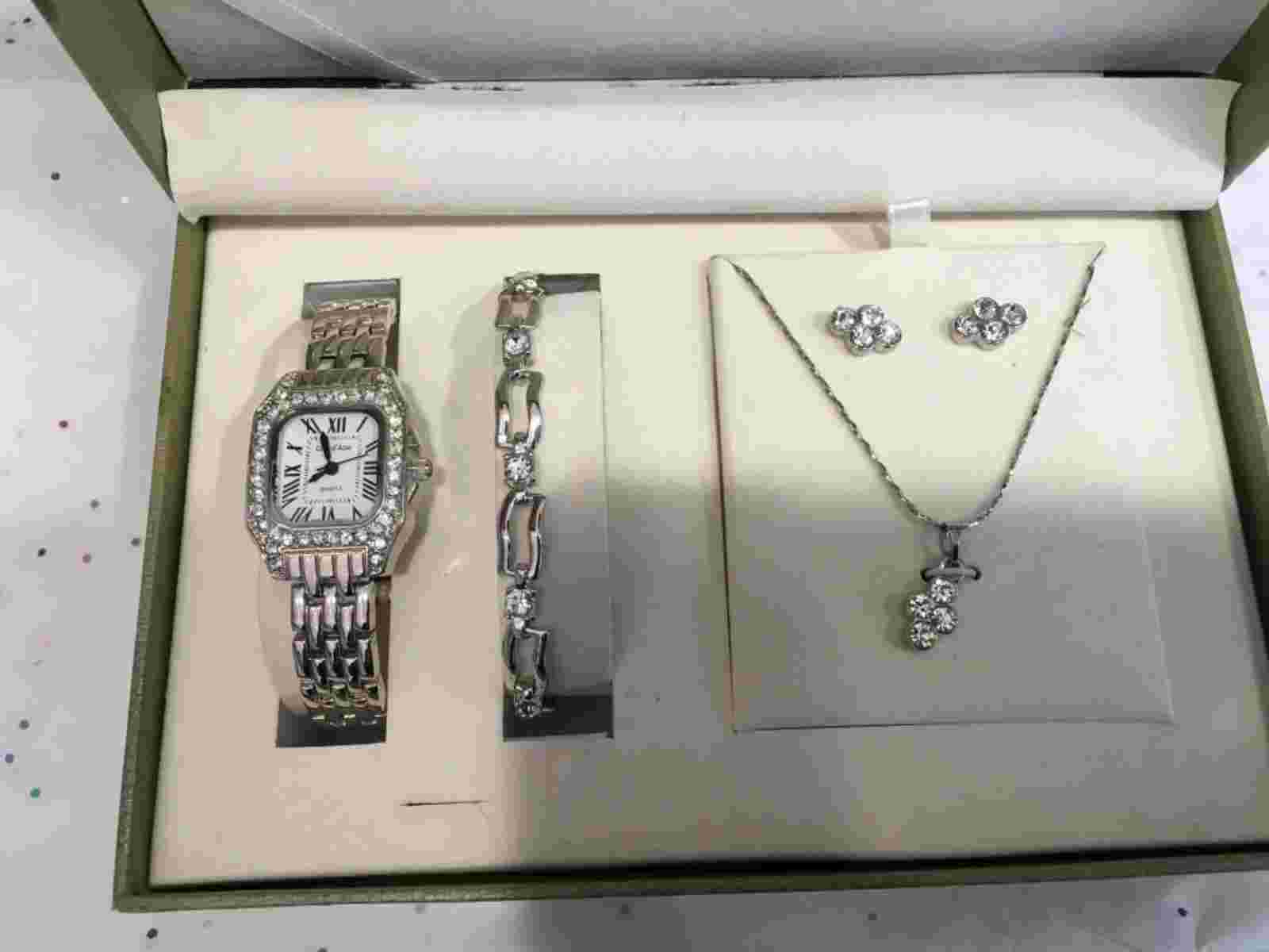 Cote d' Azur Ladies Quartz Watch ,Earrings, Necklace &  Bracelet Set. NEW