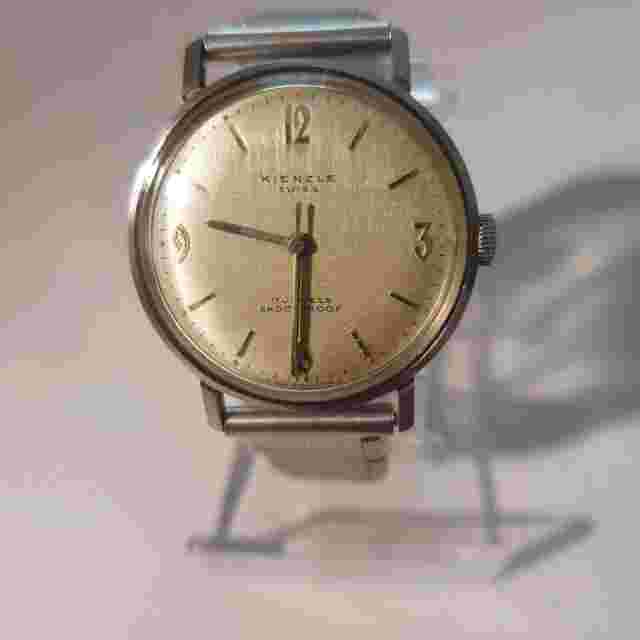 Vintage Watch Man Woman 'Kienzle' 1 11/32in Tswiss Mechanical 17J '50 & Steel