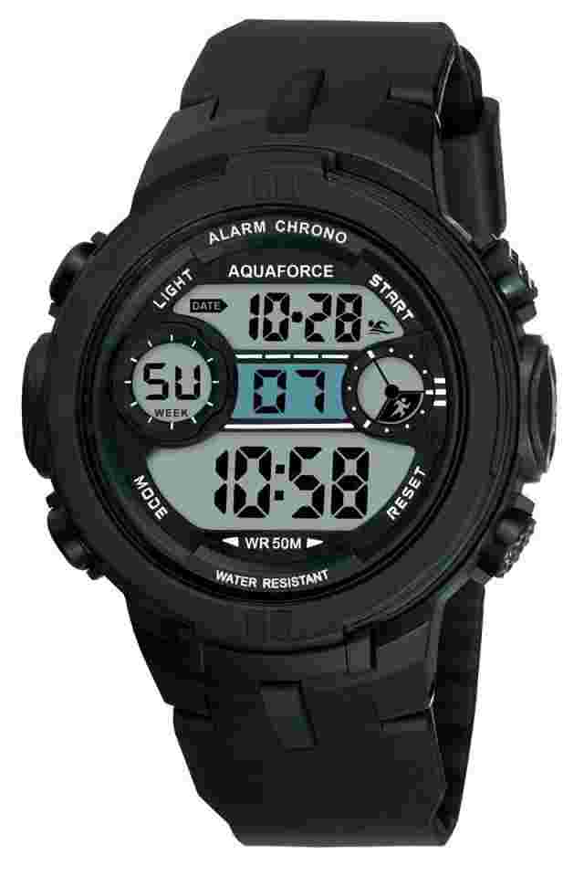 AQUAFORCE Multi Function Digital Watch with Flashlight 50M Water Resistant