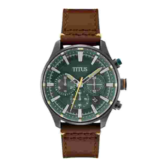 Solvil et Titus Modernist Saber Chronograph Quartz Leather Men Watch DHLFASTSHIP