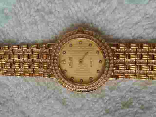 LOBOR Collection Women's Gold Plated Swarovski Crystal Date Watch LB8489