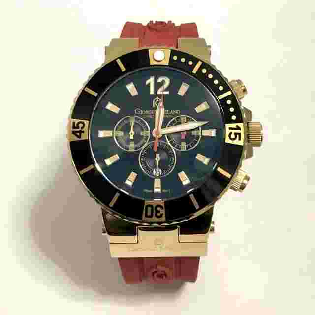 Giorgio Milano Luxury Men’s Watch Gold Red,chronograph, Water Resistance 10 ATM
