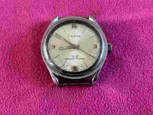 vintage Lucerne swiss made watch, untested, unbreakable mainspring, men’s, parts