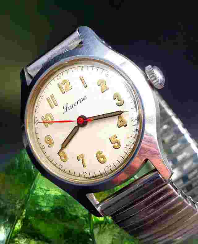 Vintage Lucerne Circa 1940's Retro Manual Wind Men's Watch !! Just Serviced !!