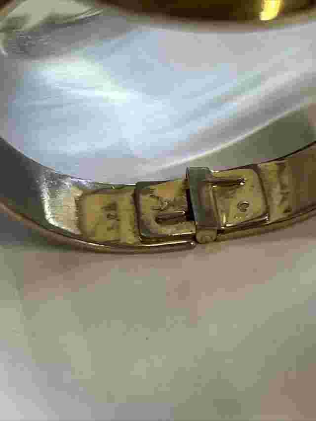 Vtg MARCEL BOUCHER NY Gold CUFF Bracelet  Watch LARGE 17 Jewel Modernist