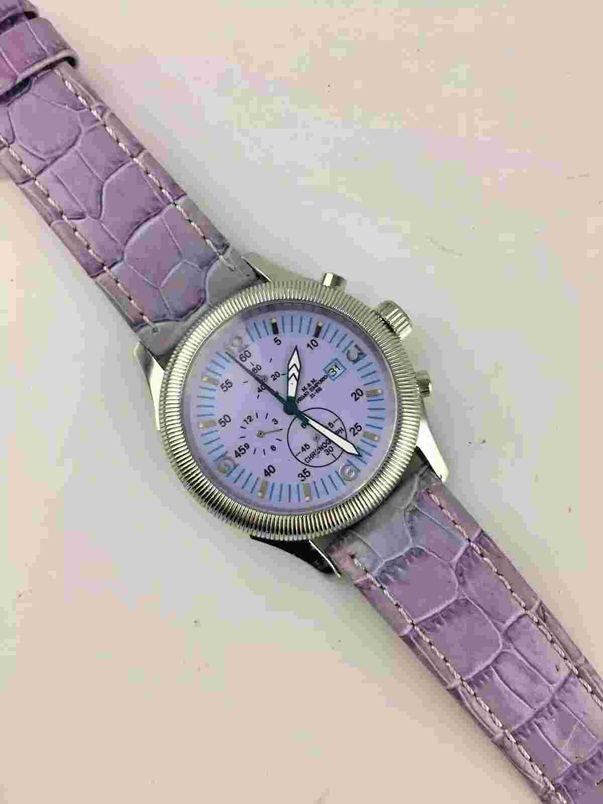 Watch M.&.M. First Emporio Men Quartz Chrono Used 47 mm Screw Crown