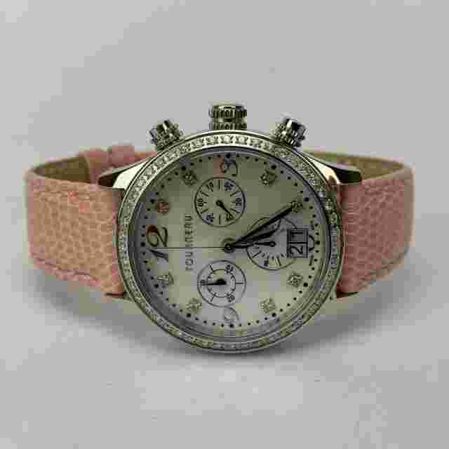 Tourneau Diamond Dial Diamond Bezel Chronograph Watch