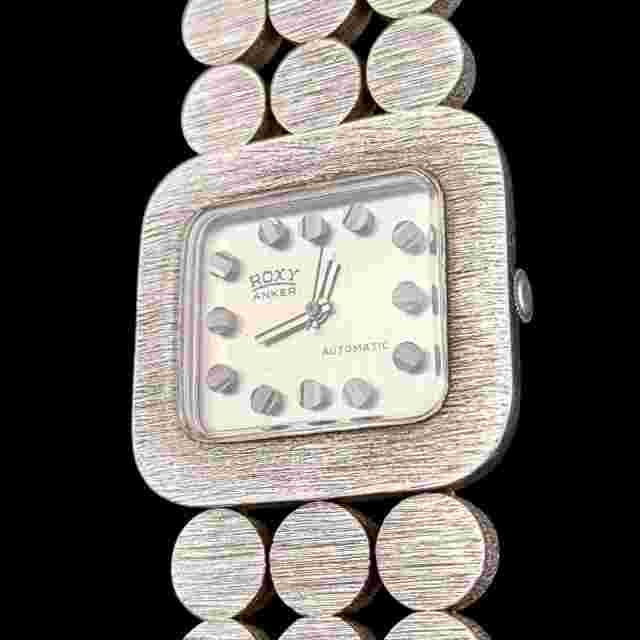 Vintage ROXY Automatic 1970s Full Sterling .925 silver case! PUW 1460