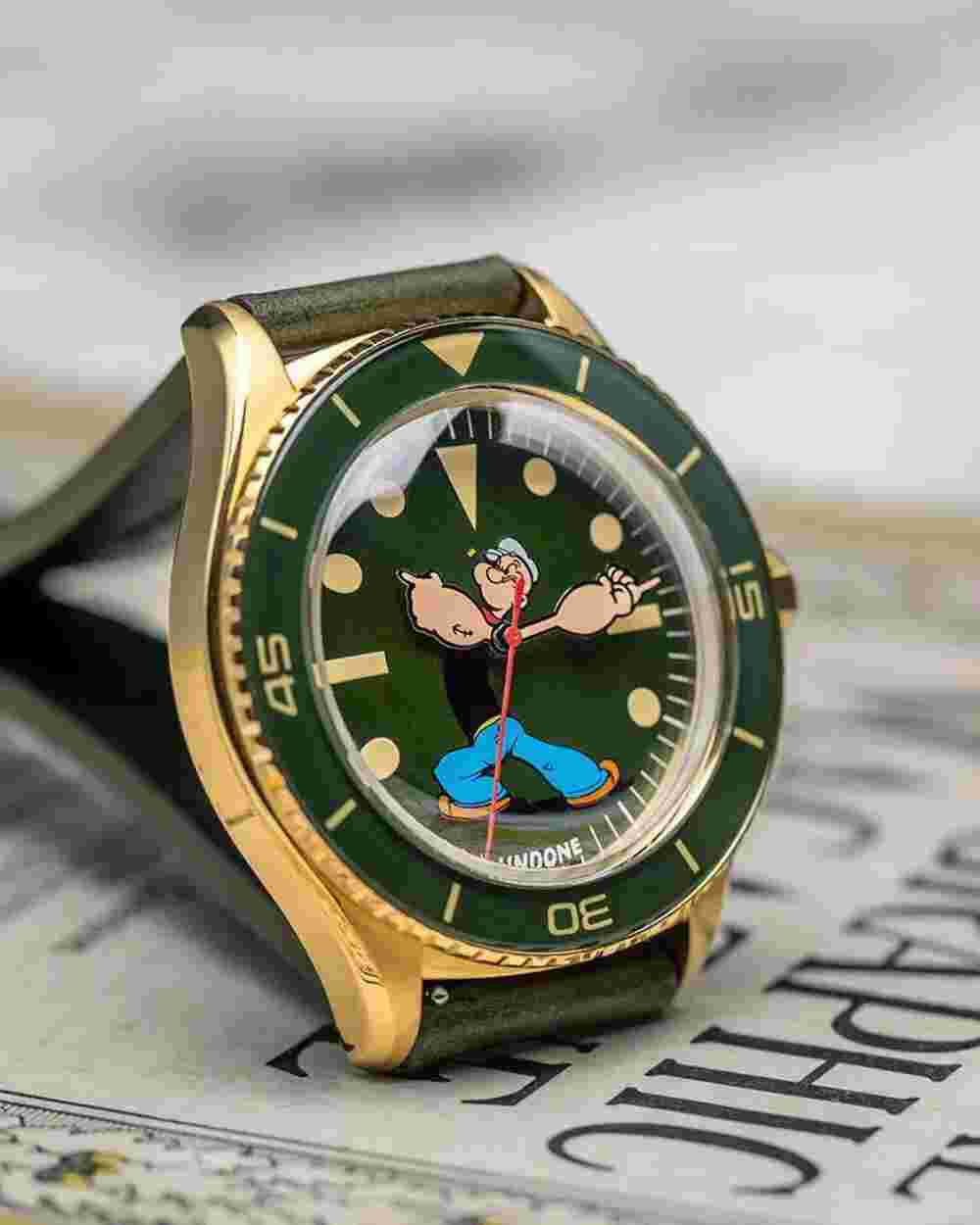 UNDONE X Popeye Seaweed Green Watch | Good Very Lightly